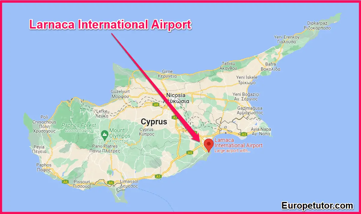 Larnaca International Airport Map Location