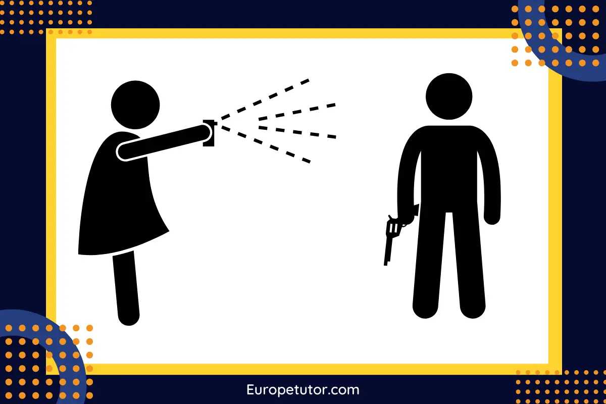 How far is pepper spray effective in Poland