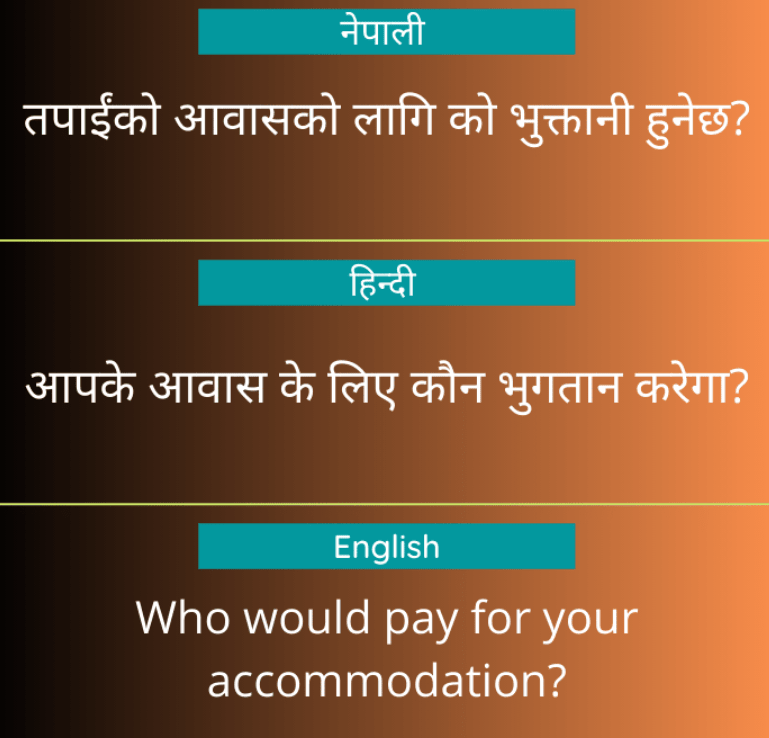 Who would pay for your accommodation